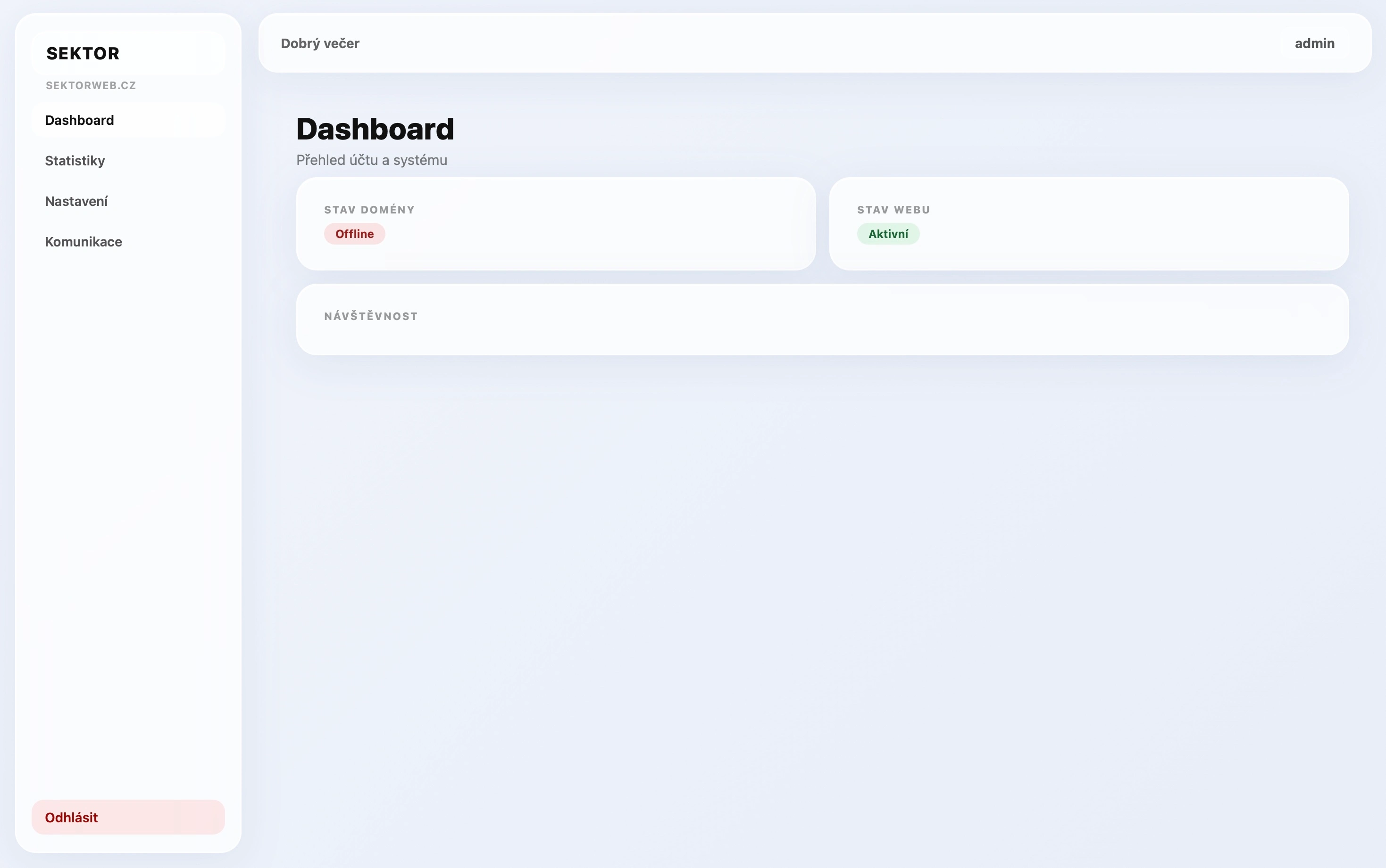 Admin panel screenshot